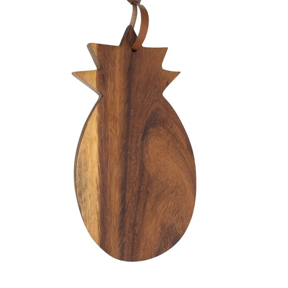 Hand-Carved Pineapple-Shaped Koa Acacia Cutting Board with Leather Loop - Picture 1 of 5